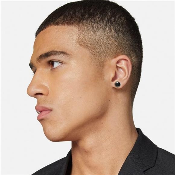 6 Pairs Stainless Steel Stud Earrings Set Hypoallergenic Cubic Zirconia Black - Picture 4 of 6